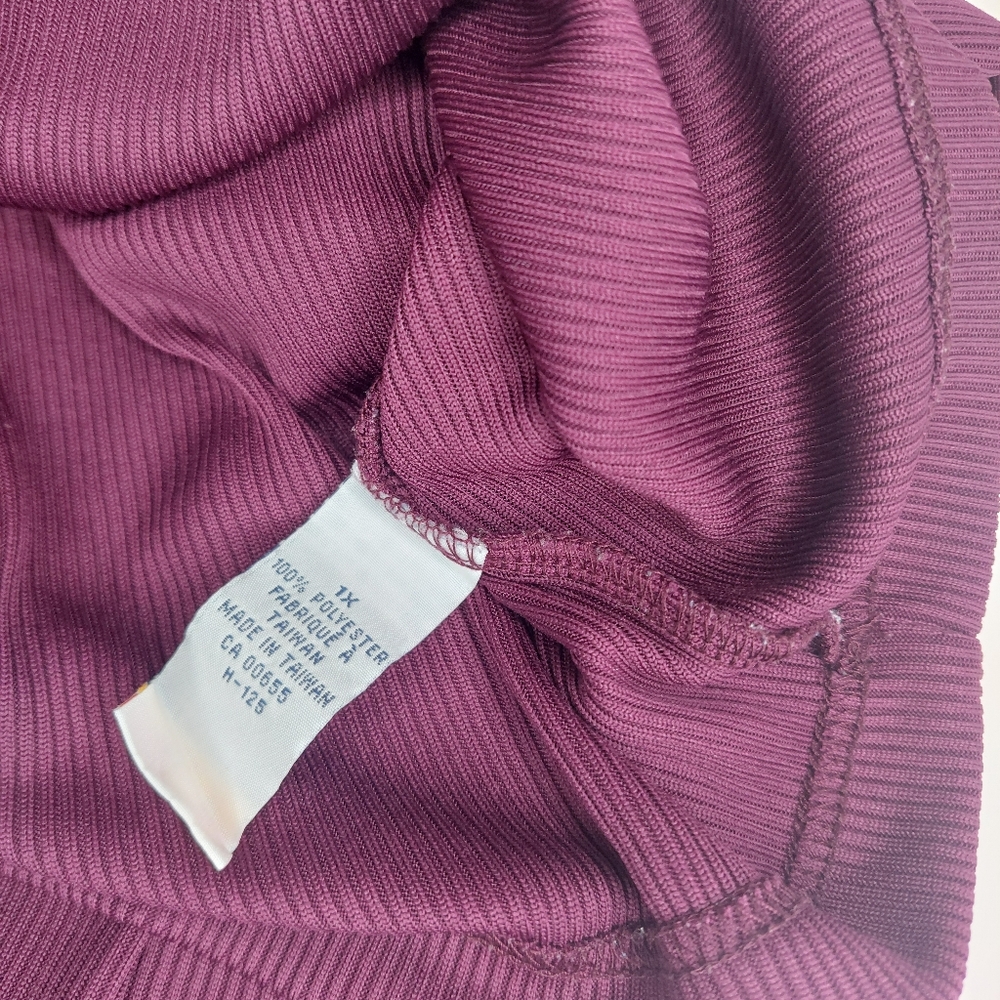 Pennington's Maroon Wine Ribbed Knit Tank Top - 1X - Picture 4 of 5